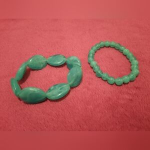 (2) Turquoise Beaded Stretch Bracelets